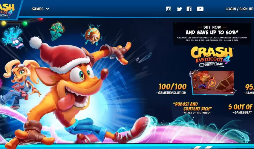 Il sito ufficiale di Crash cambia in occasione del Natale!