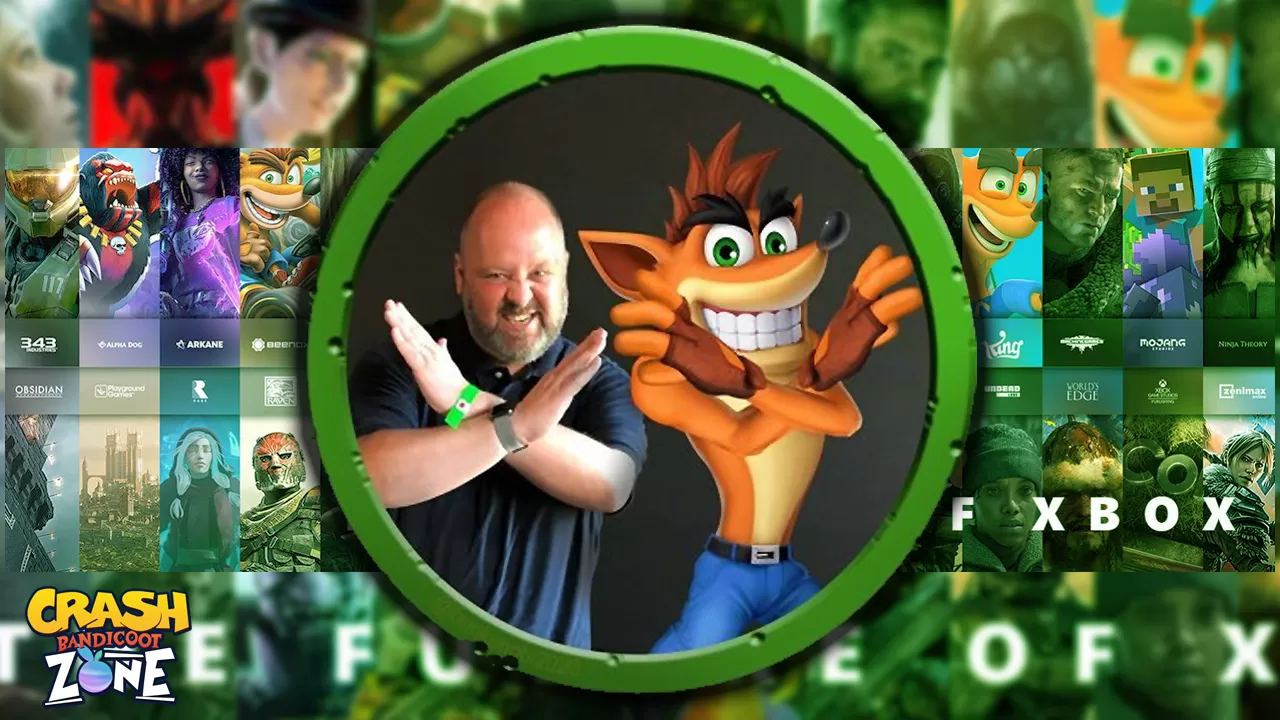 Il capo marketing di Xbox insieme a Crash Bandicoot nella sua immagine su Twitter 