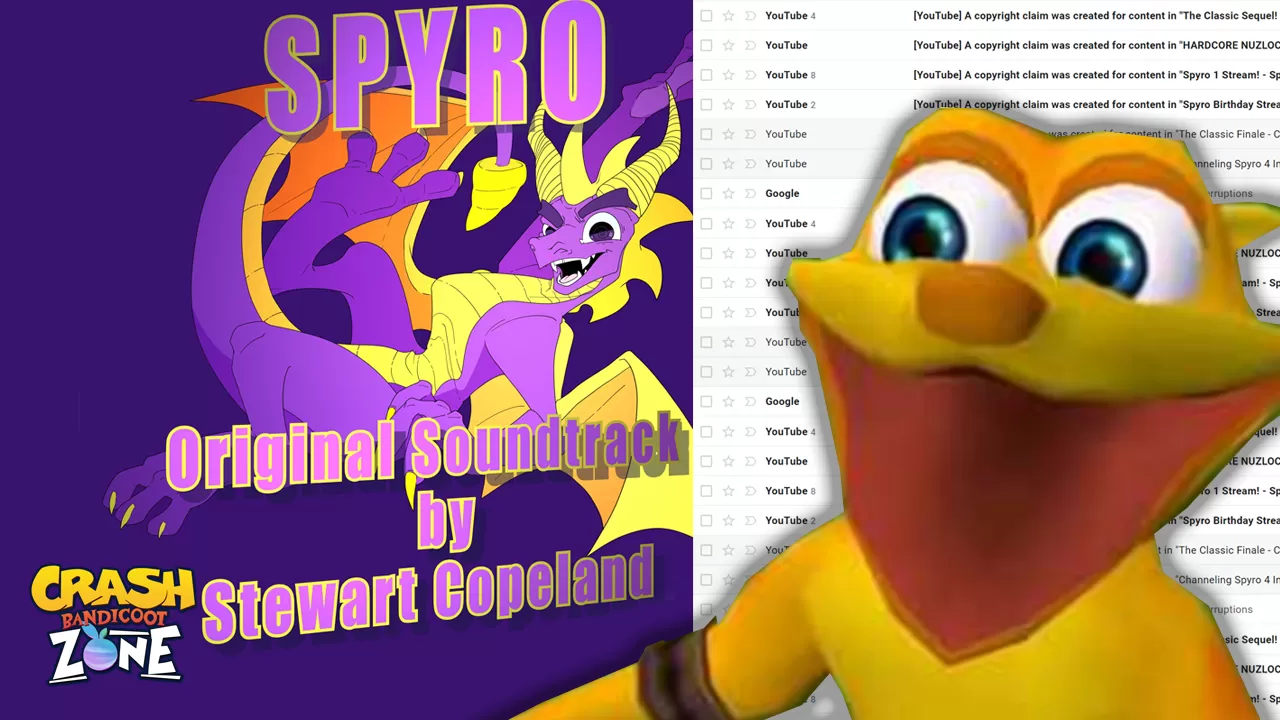Segnalazioni di violazione di Copyright a tutti gli utilizzatori delle OST di Spyro su Youtube e Twitch
