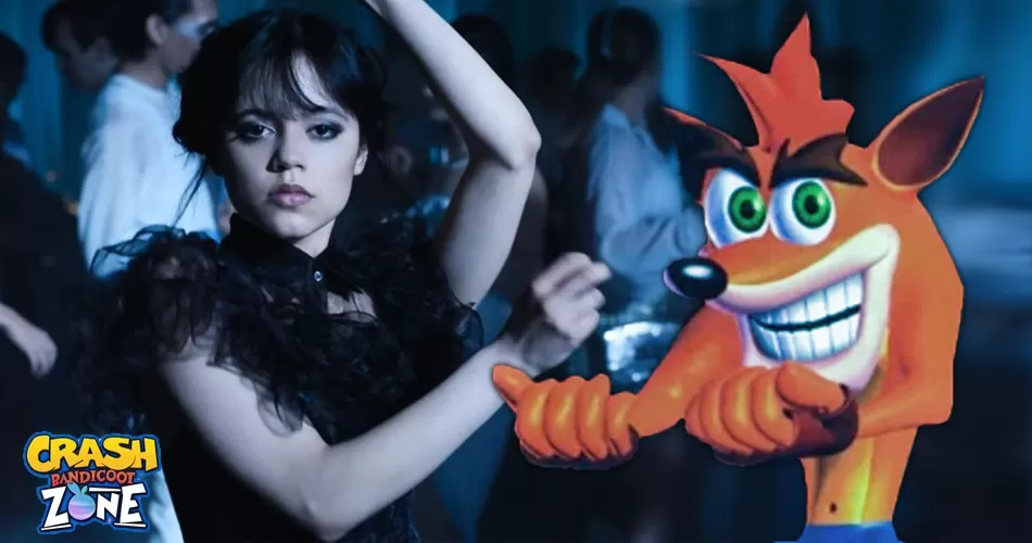 Crash Bandicoot balla come Mercoledì Addams su TikTok